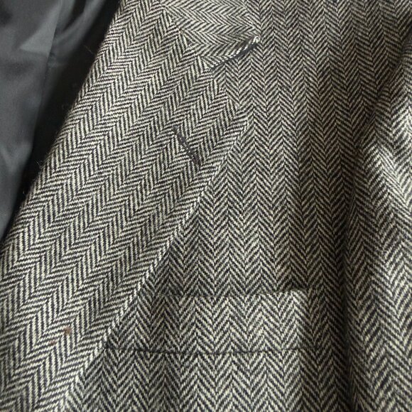 Vintage Haggar Imperial Black & White Herringbone Blazer | Made in USA | 44R - Picture 9 of 14